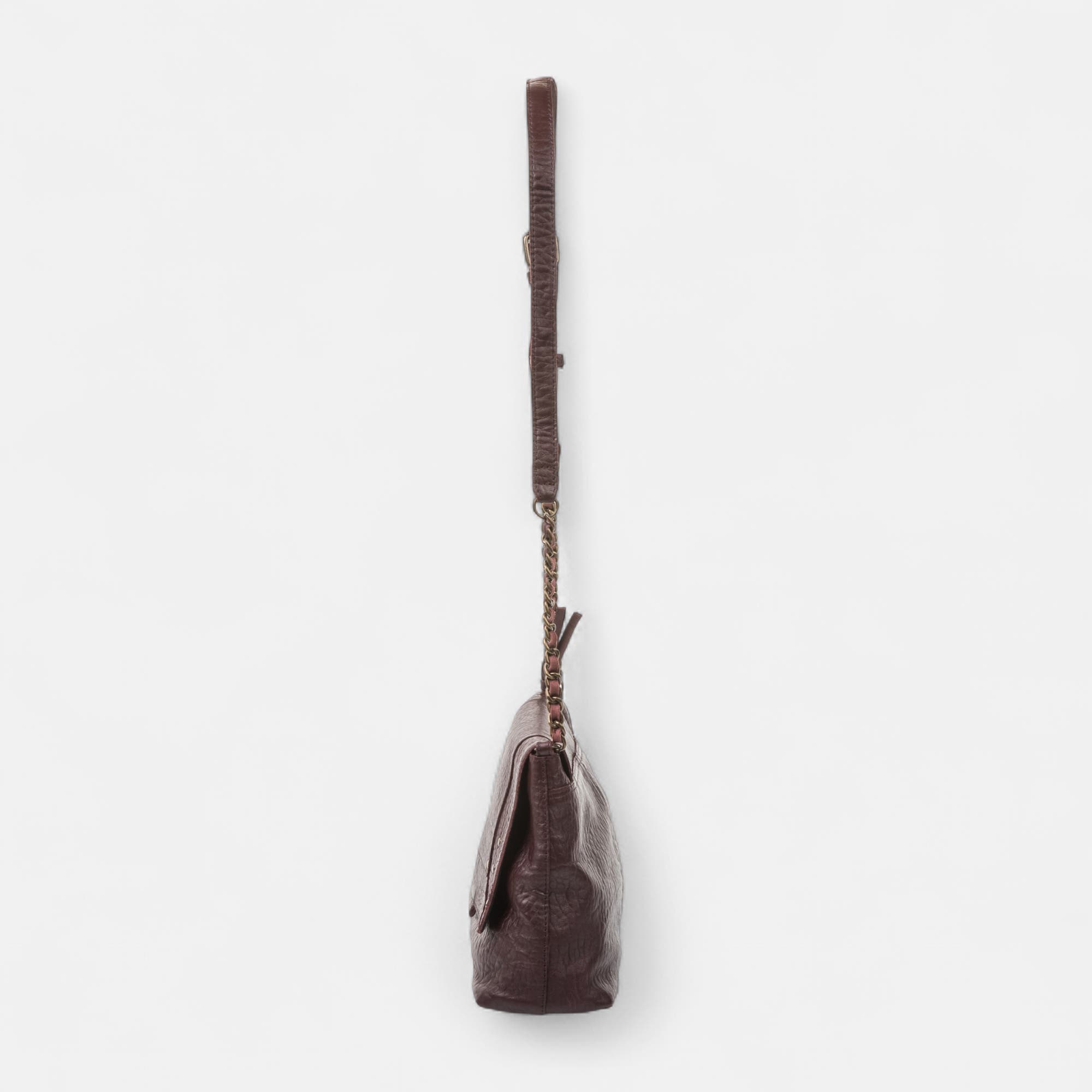 Sac bandoulière en cuir bordeaux