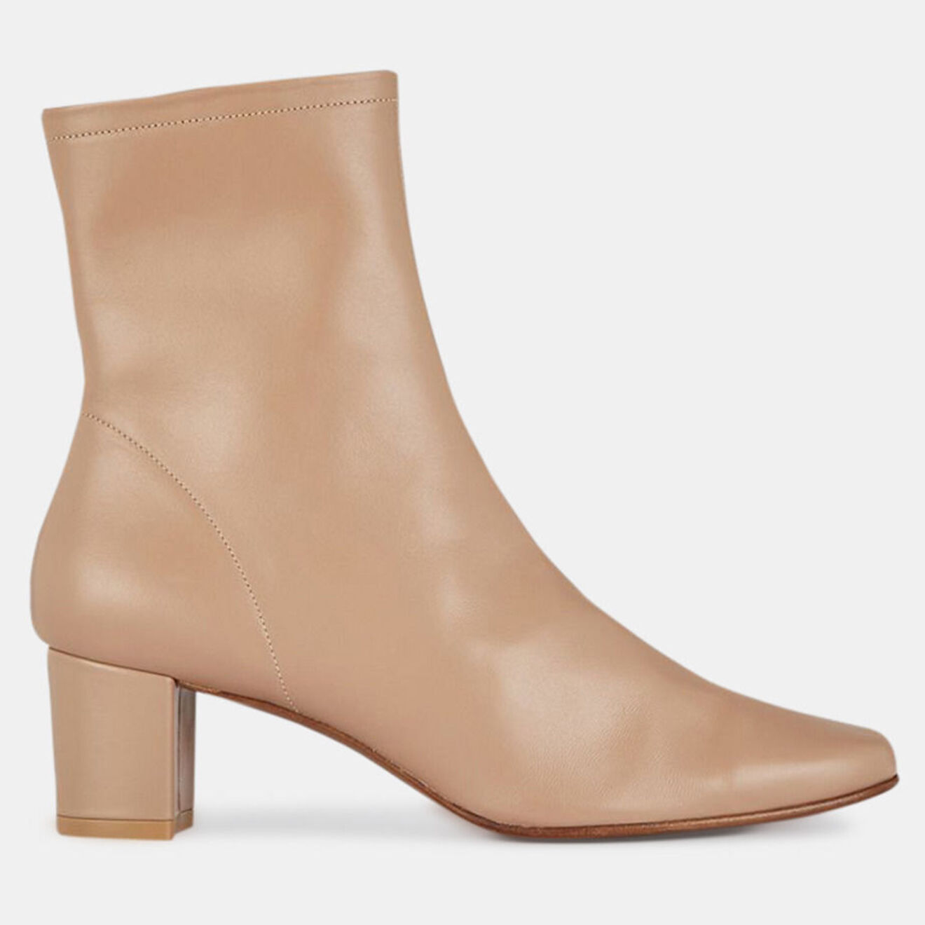 By Far Bottines en Cuir Didi beiges - Talon 6 cm