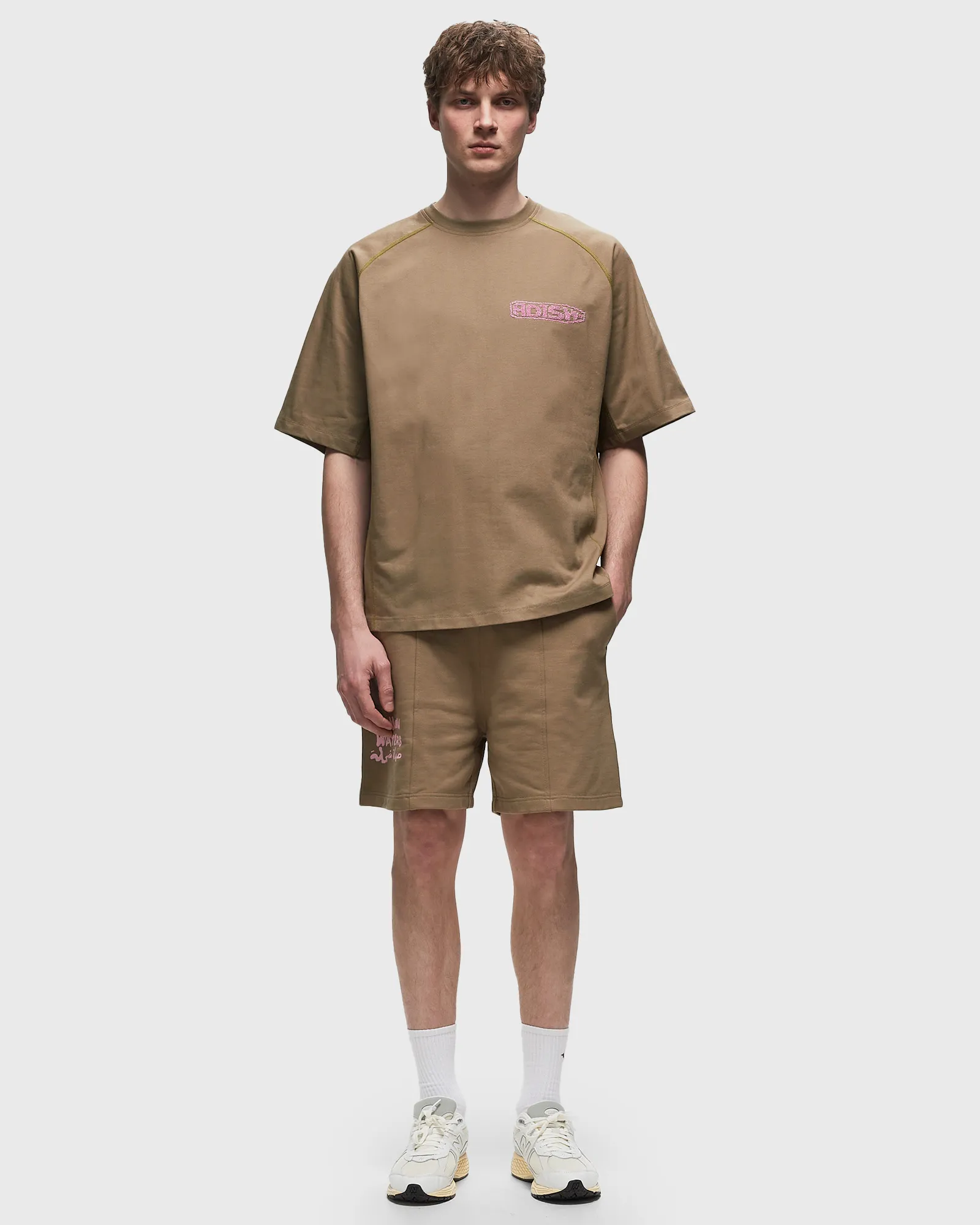 ADISH Tatreez Logo Contrast Stitched Surf T-Shirt