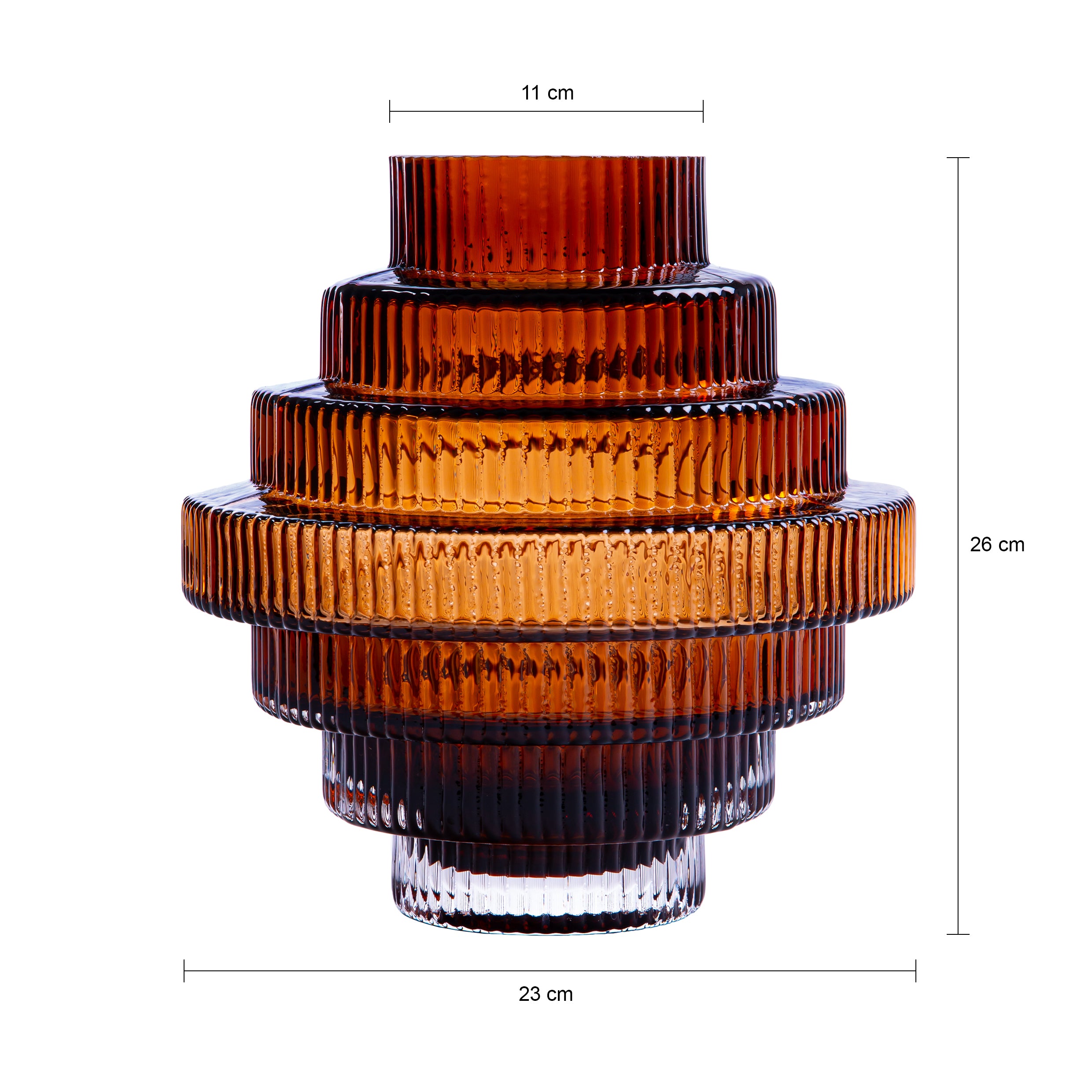 QUVIO Vaas â Glas â Bruin â Maat L