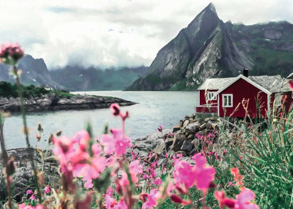 Ravensburger Spiel Reine, Lofoten, Norwegen
