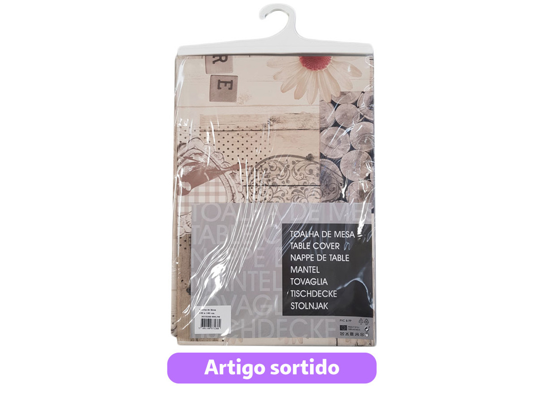 TOALHA DE MESA CAPRI PLÁSTICA 140X140CM ARTIGO SORTIDO