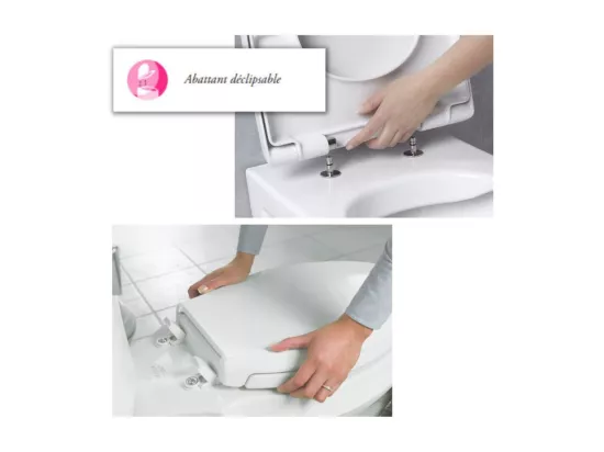 WC suspendu sans bride JACOB DELAFON Patio + abattant extra plat