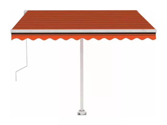 Auvent automatique capteur de vent/LED 300x250 cm Orange/marron