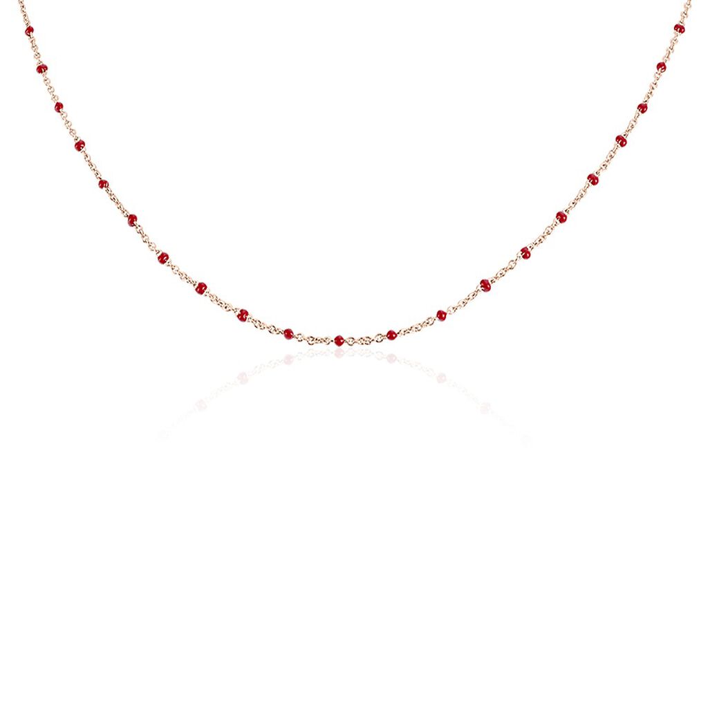 Collier Argent Rose Polka