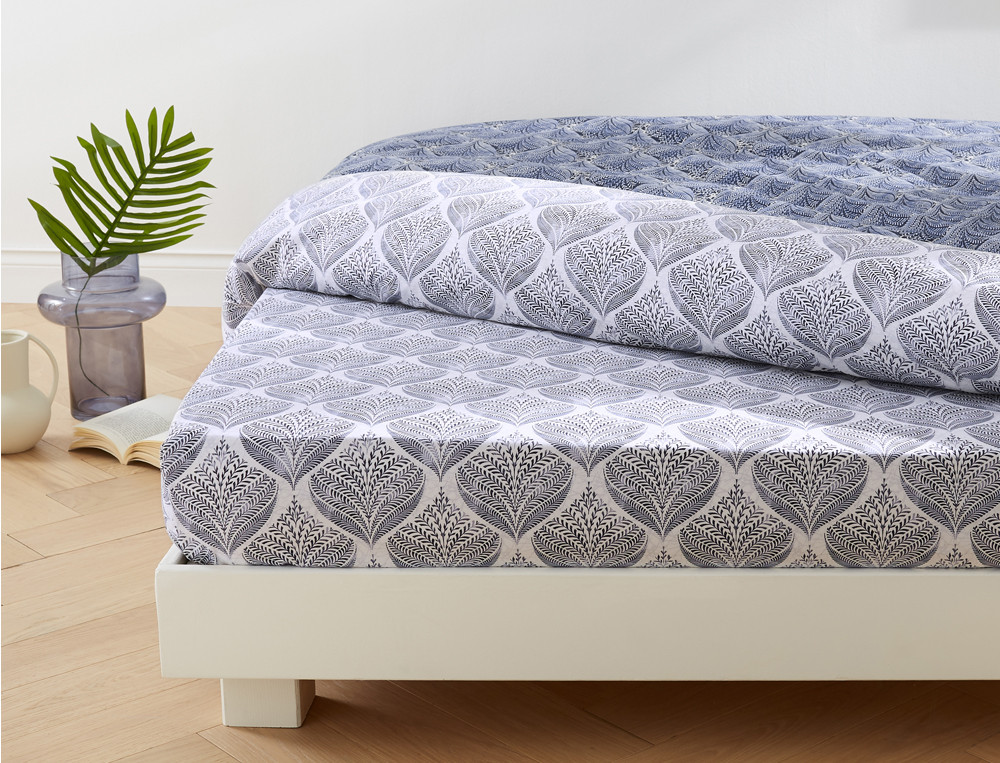 Drap-housse-Bleu nuit