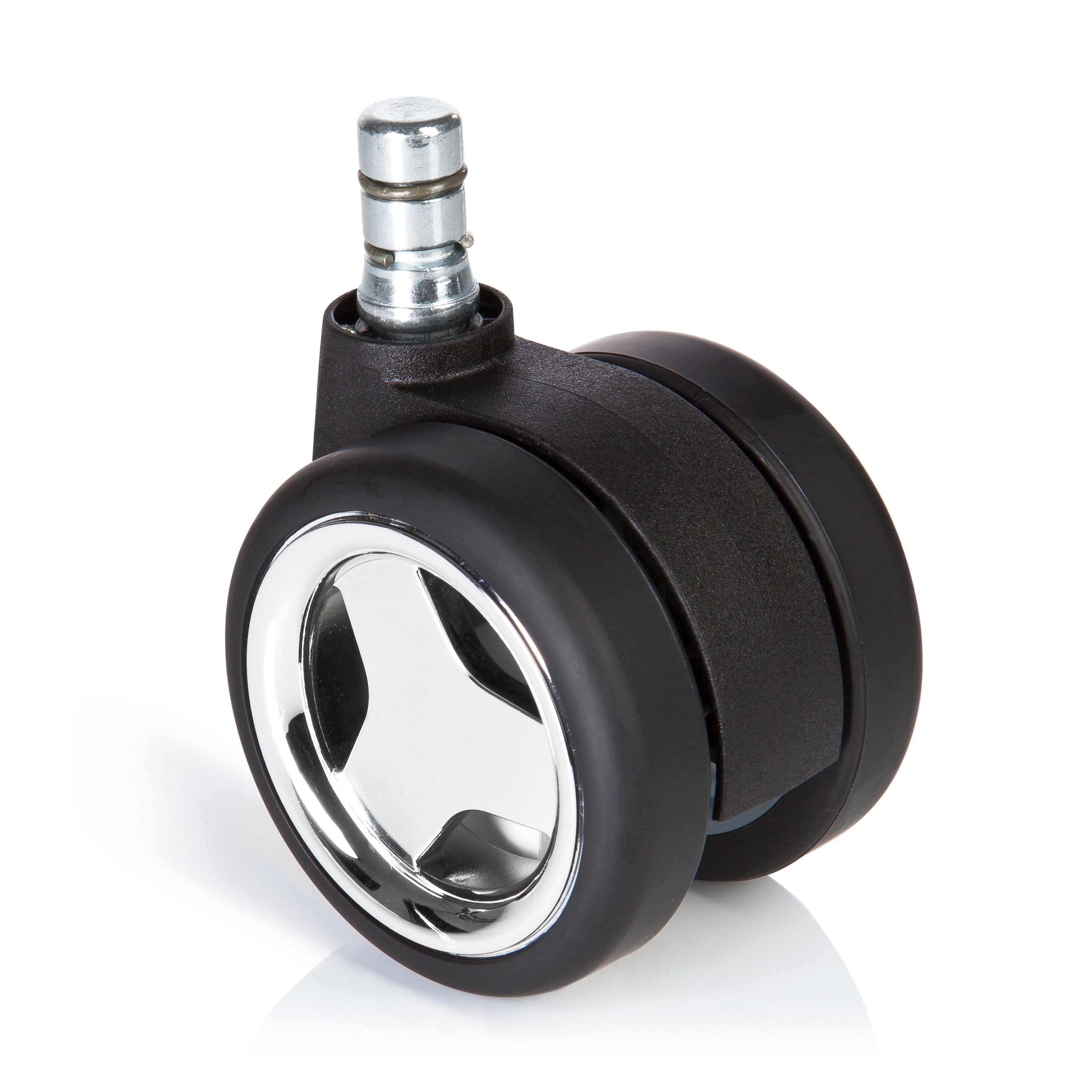 Stuhlrollen 5x ROLO GAME No-Noise 11mm/60mm Metall, Kunststoff, Chrom hjh OFFICE