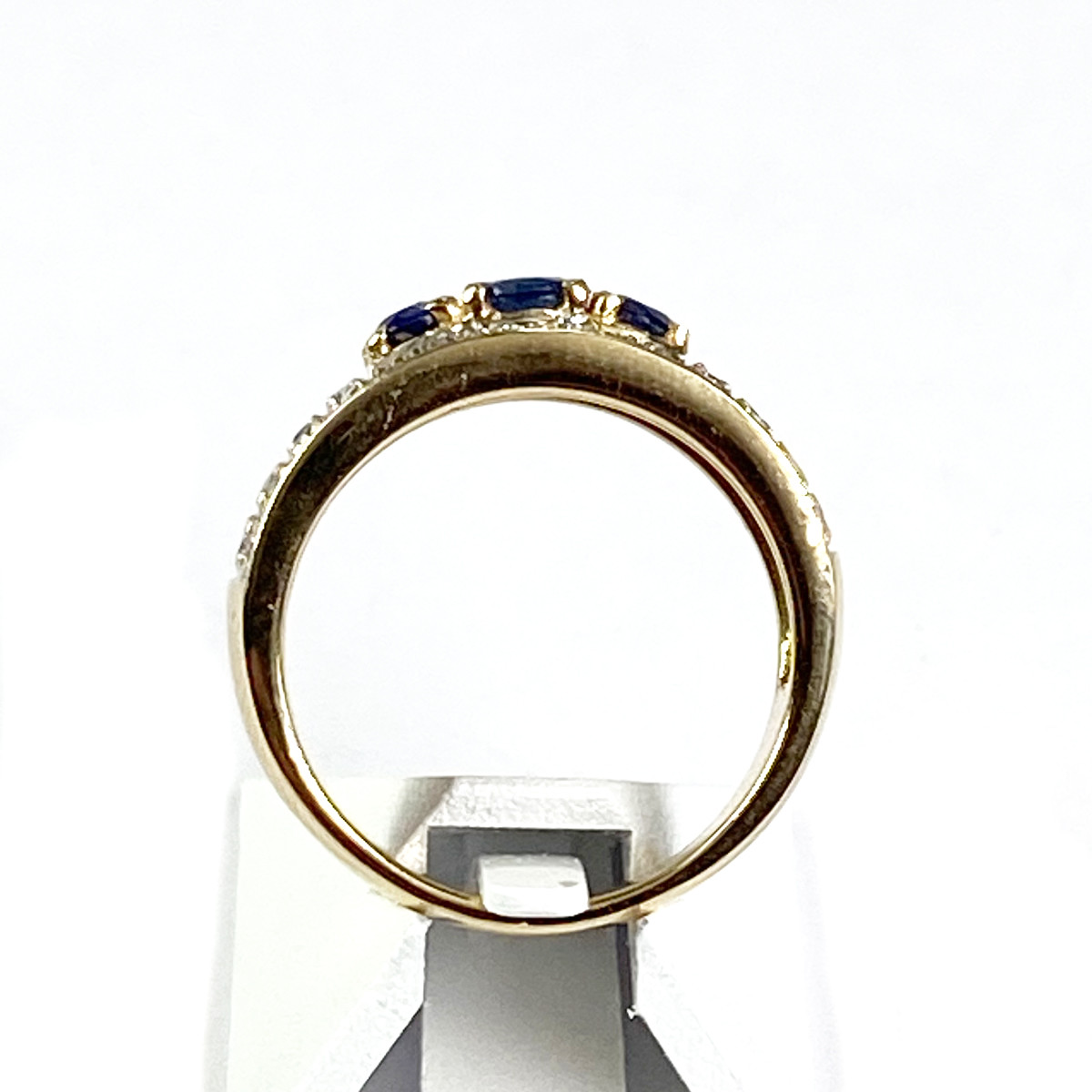 Bague d'occasion or 750 jaune diamants et saphirs