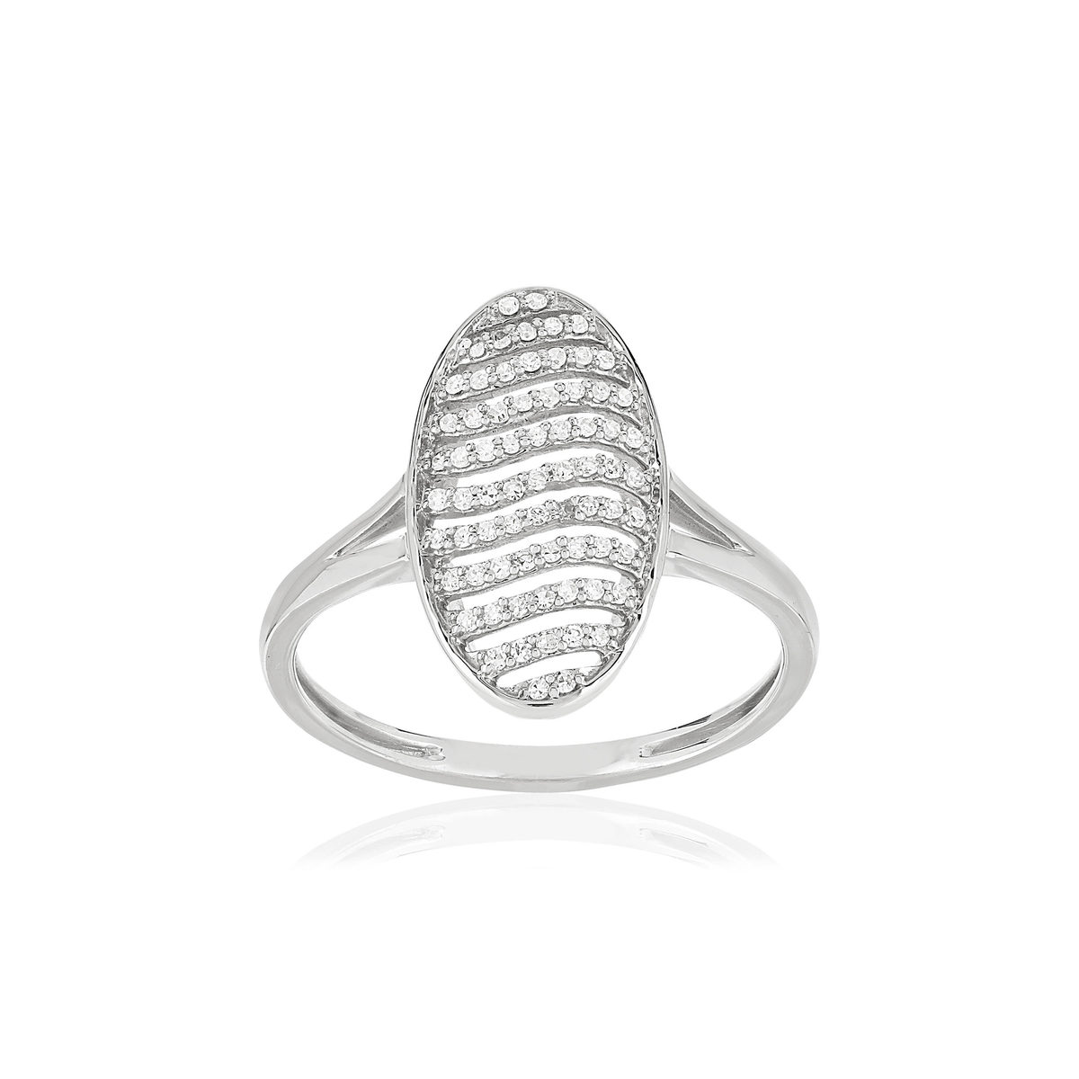 Bague or blanc 375 diamants