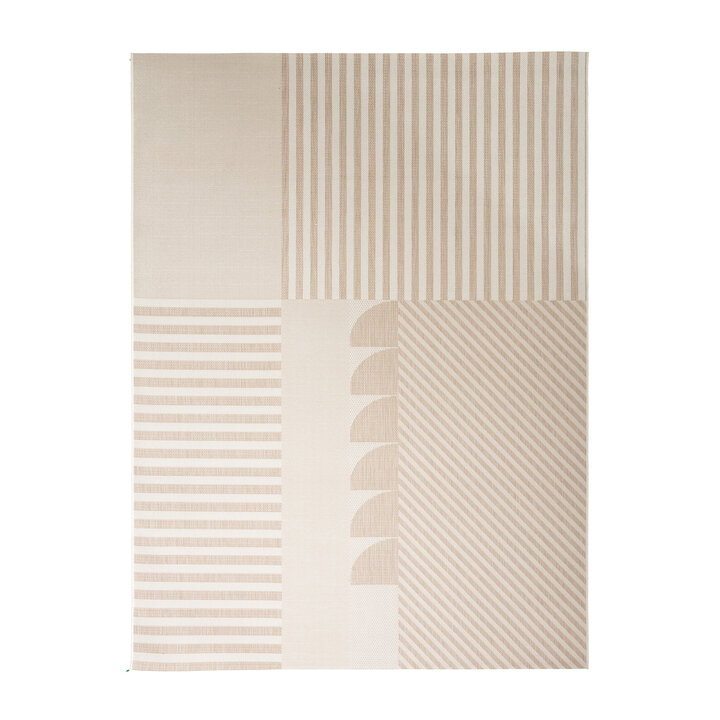 Buitenvloerkleed - Capri Lines Beige/Creme | Stijlvol!