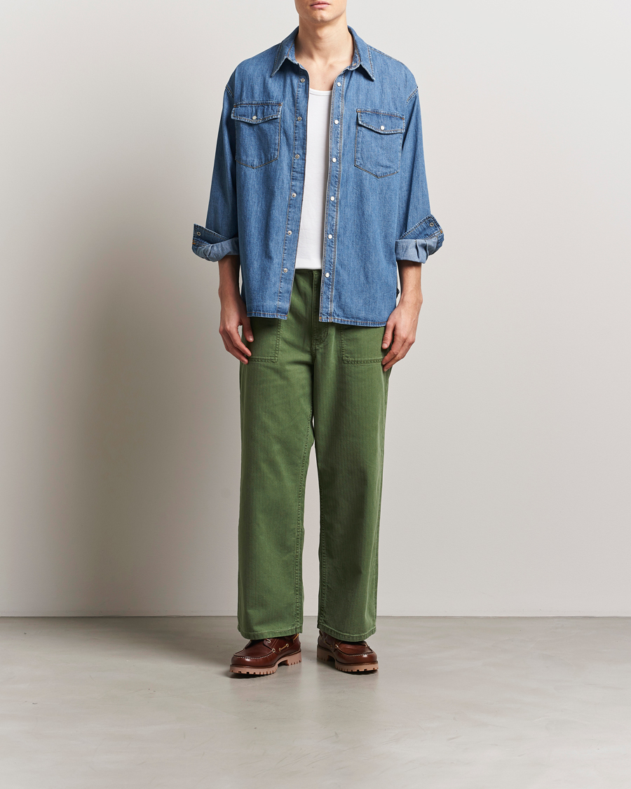 Jeanerica GM010 Genua Worker Chino Chevron Green