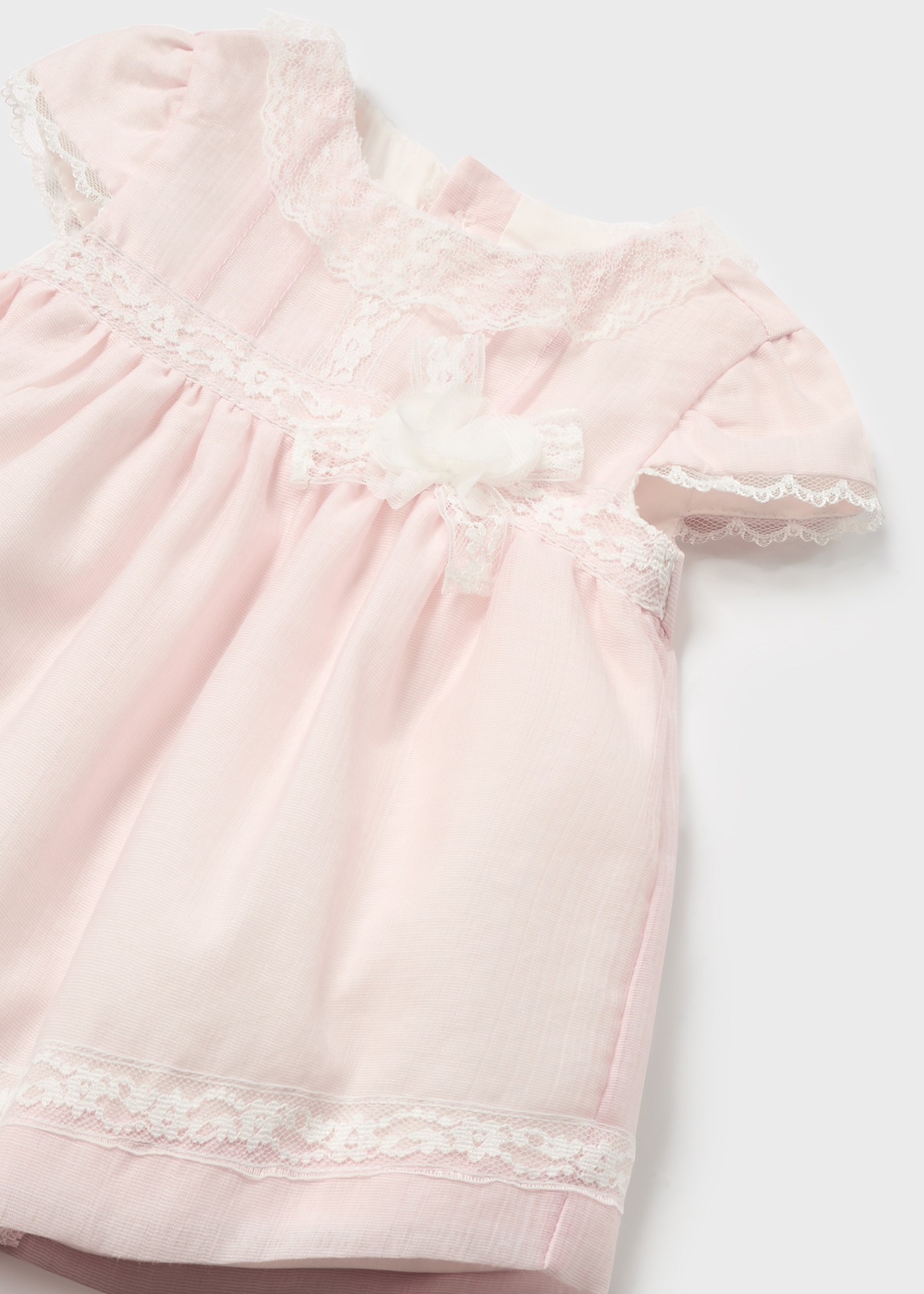 Vestido nude de chiffon com capa para fralda para recém-nascidos