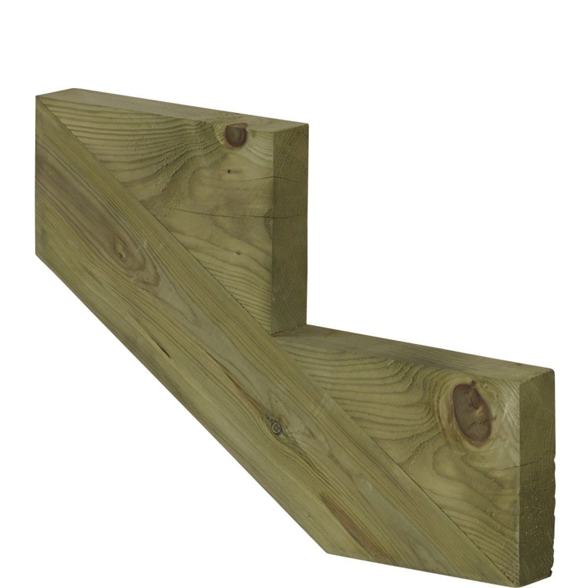 Trapboom met 2 treden van geïmpregneerd hout voor tuintrappen, buitentrappen, terrastrappen - hoogte 34 cm
