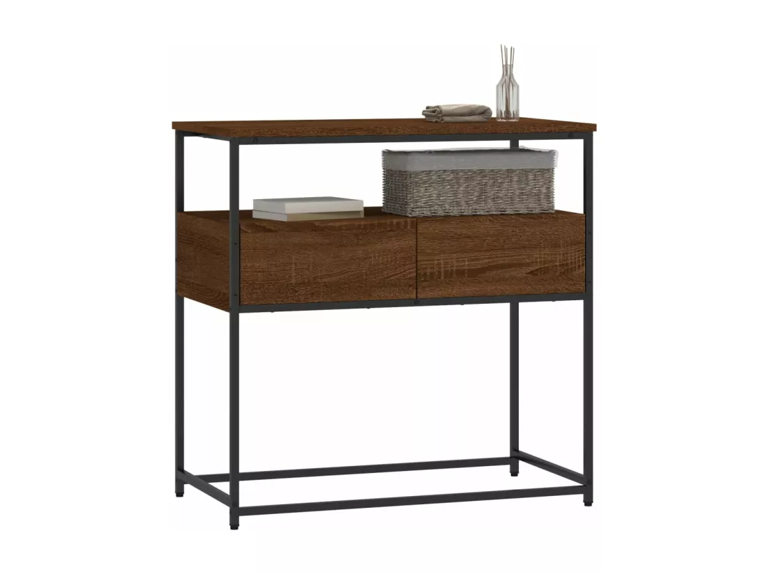 Table console chêne marron 75x40x75 cm bois d'ingénierie