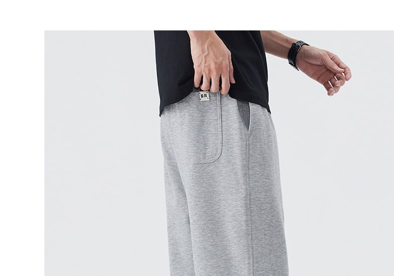 Nataro - Effen joggingbroek met trekkoord in de taille en wijde pijpen