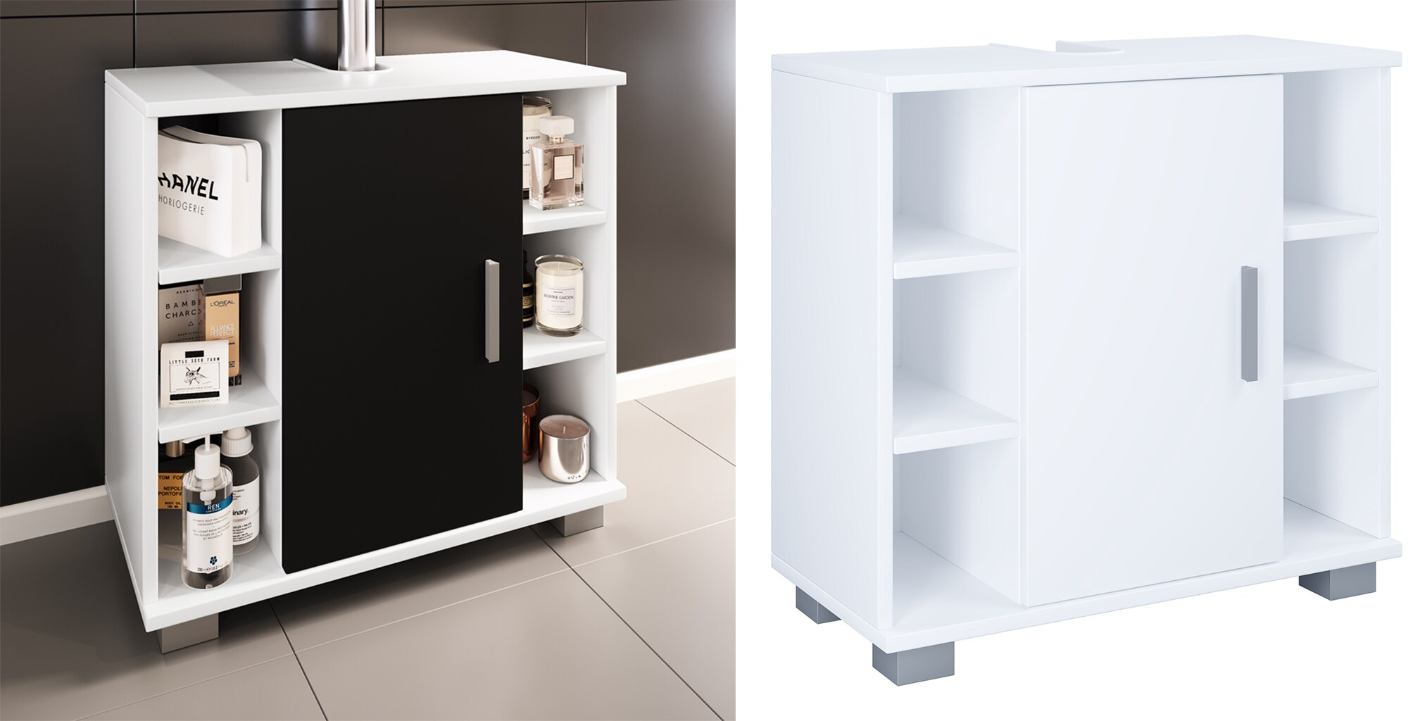 VCM Holz Badmöbel Badunterschrank Waschbeckenunterschrank Badezimmer Zalo M