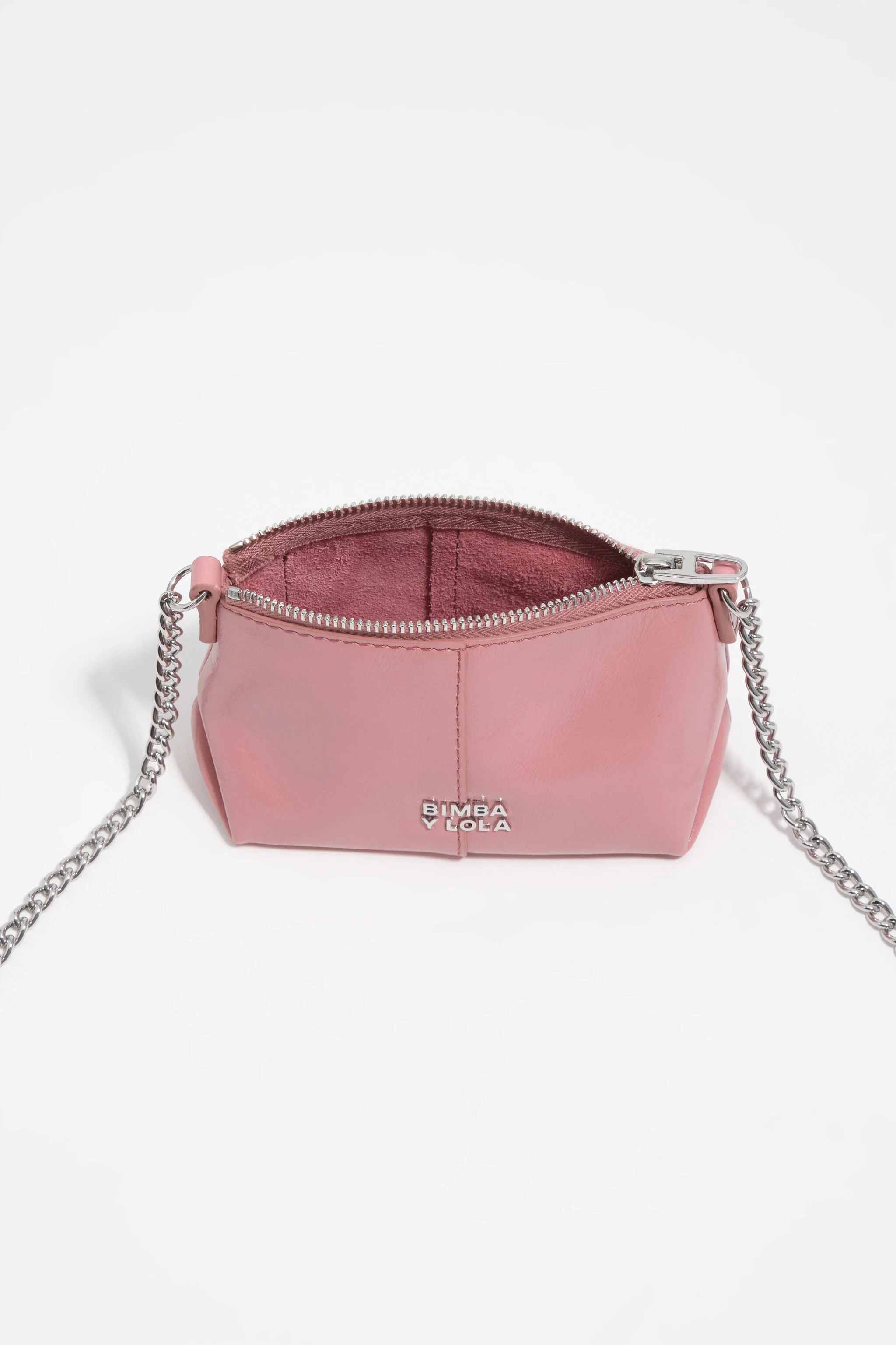 Bolsa transversal rosa em microcouro