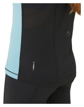 Maillot manches courtes Asics Fujitrail Run Noir Bleu Femme