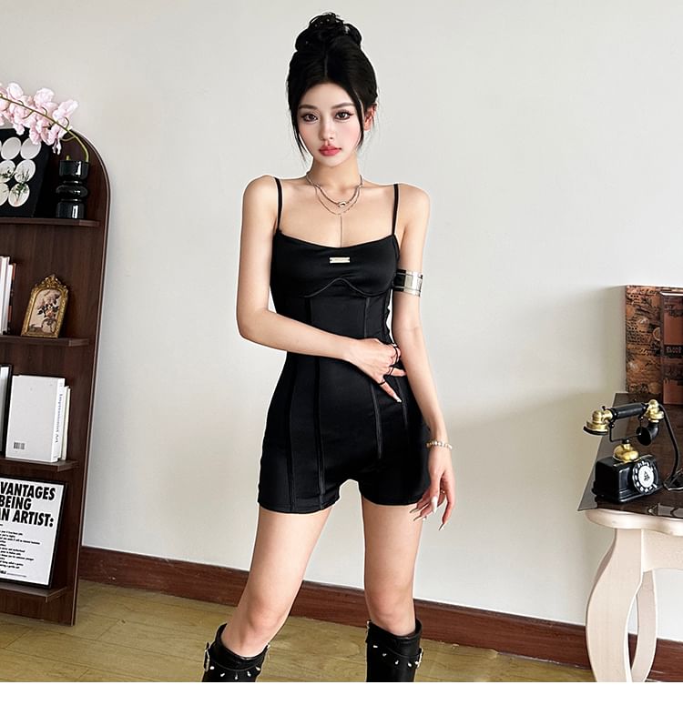 Bababy - Spaghettibandjes Effen Slim Fit Romper