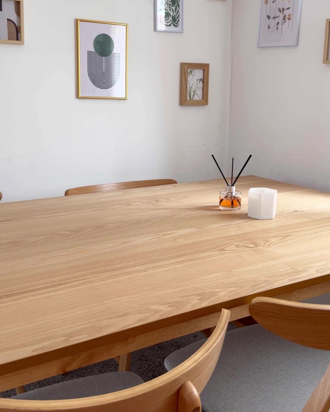 Eettafel CAMDEN Licht essenhout 95 cm 180 cm