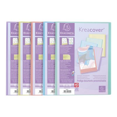 Exacompta Kreacover Pastel - Porte vues personnalisable - 40 vues - 11 x 15 cm - disponible dans différentes couleurs