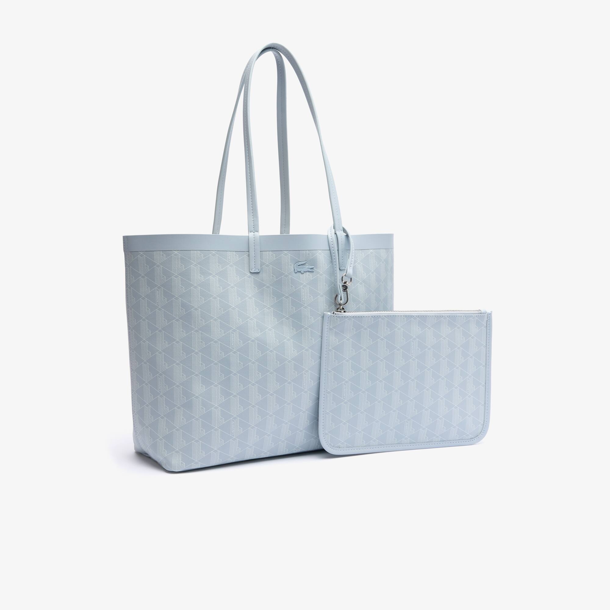 Zely Tote Bag Medium aus beschichtetem Canvas mit Monogramm Taschen - Blau - Lacoste - Damen