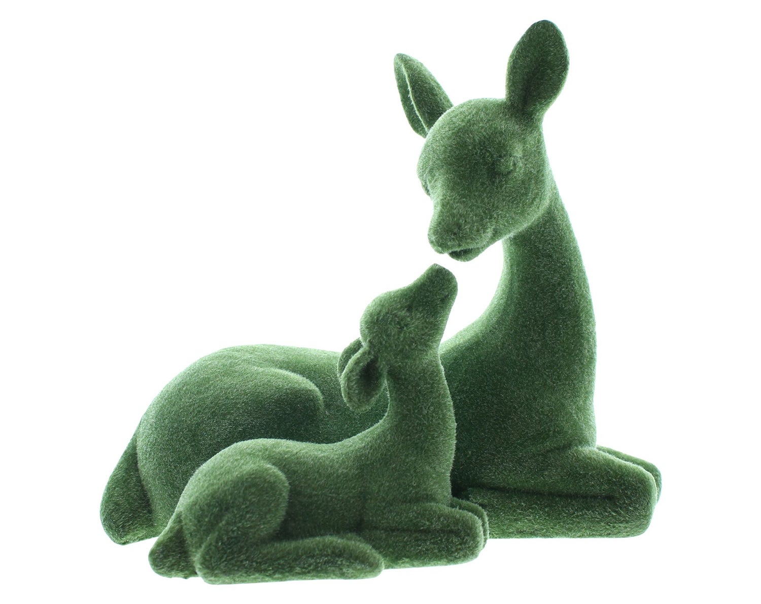 FRANK FLECHTWAREN | Hert met reekalfmos, 17,5 x 10,5 x 15,5 cm, POLYRESIN