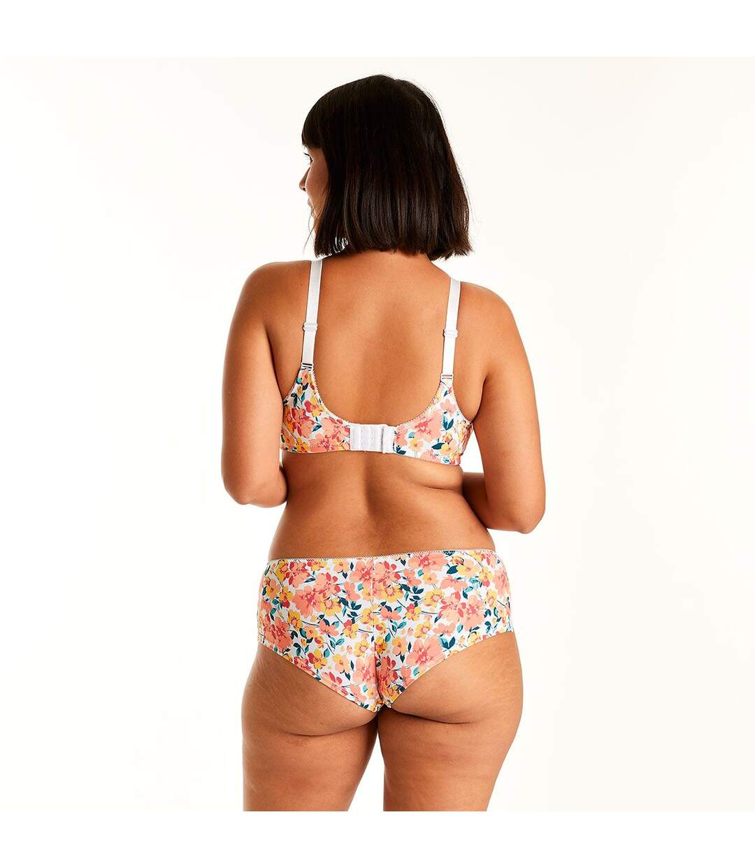 Soutien-gorge sans armatures coque souple blanc/orange Elena