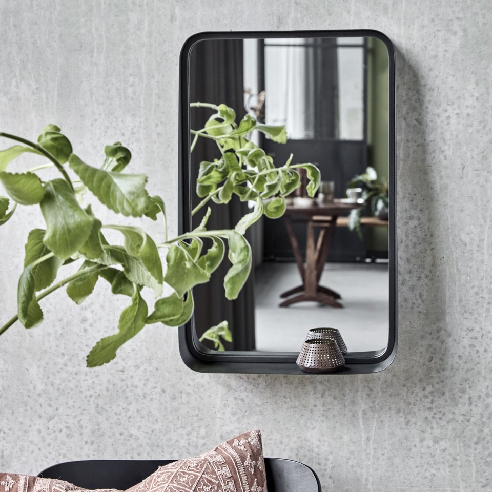 House Doctor - Spejl m. ramme, HDPejo - Sort antik - w: 35 cm, h: 55 cm, d: 10 cm