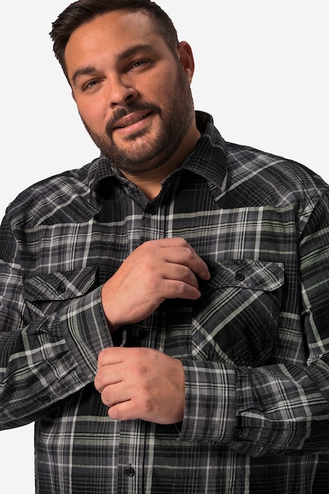 John F. Gee Karohemd, Langarm, Kentkragen, Modern Fit, bis 8 XL
