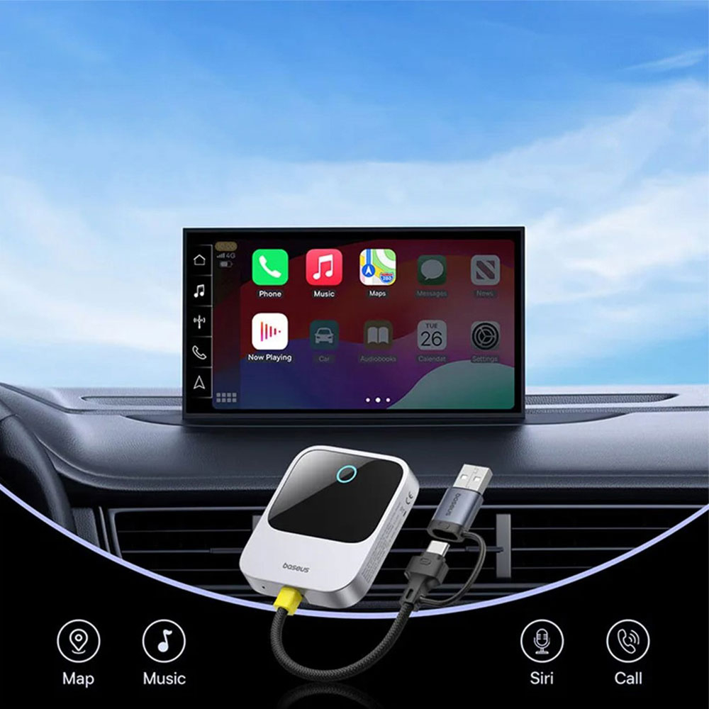 Safe Journey WiFi Apple Carplay KFZ USB A / USB C Wireless Adapter (iOS) - Grau