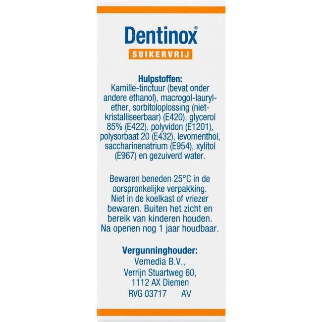 Dentinox Suikervrij 9 ML