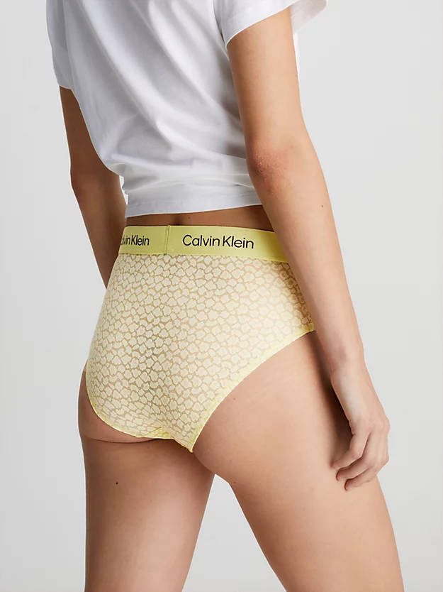 Calcinha de biquíni de cintura alta com renda - CK96