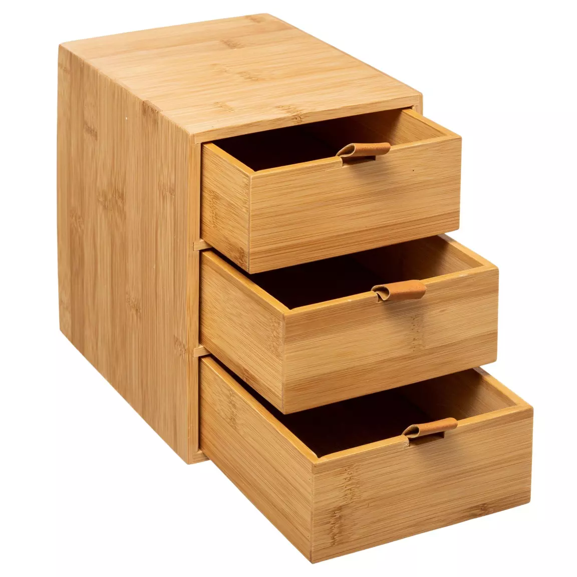 Boite bambou 3 tiroirs (H25 cm) Sury Naturel