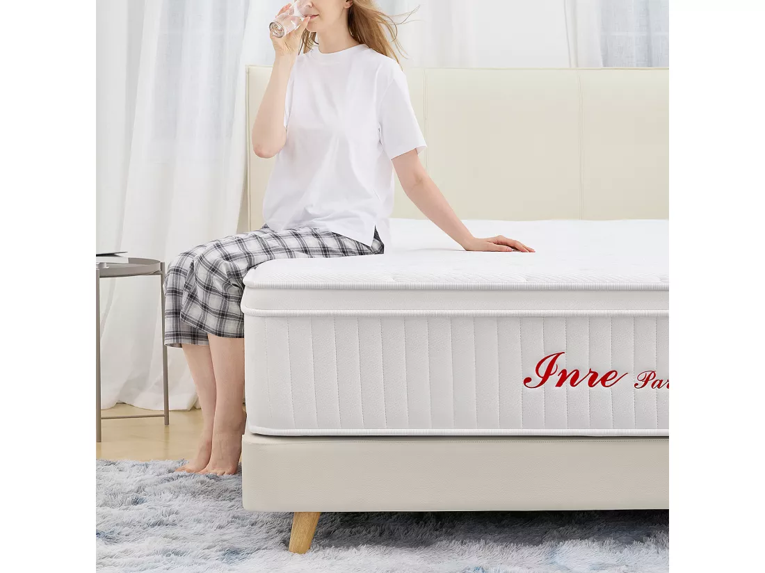 Matelas 160x200 cm INRE - 30 cm mousse mémoire de forme - face hiver été - respirant - 7 zonesergonomiques