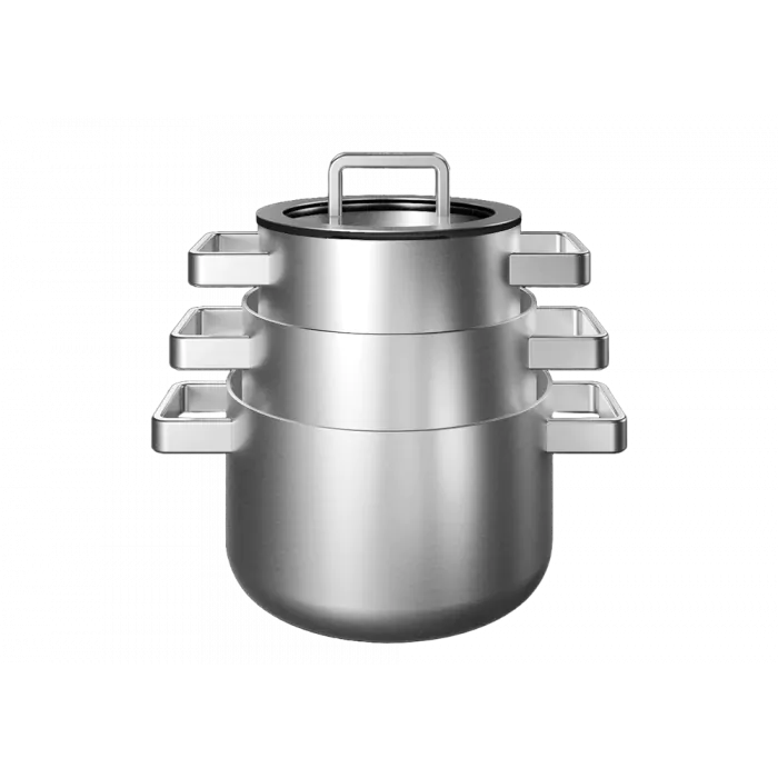 KOQI Downdraft Pannenset Mira 3-ply 4-delig