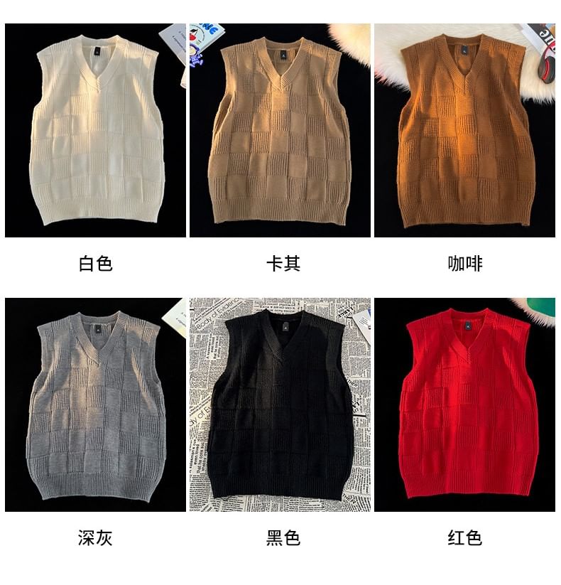 Dandyluxe - V-hals effen vest