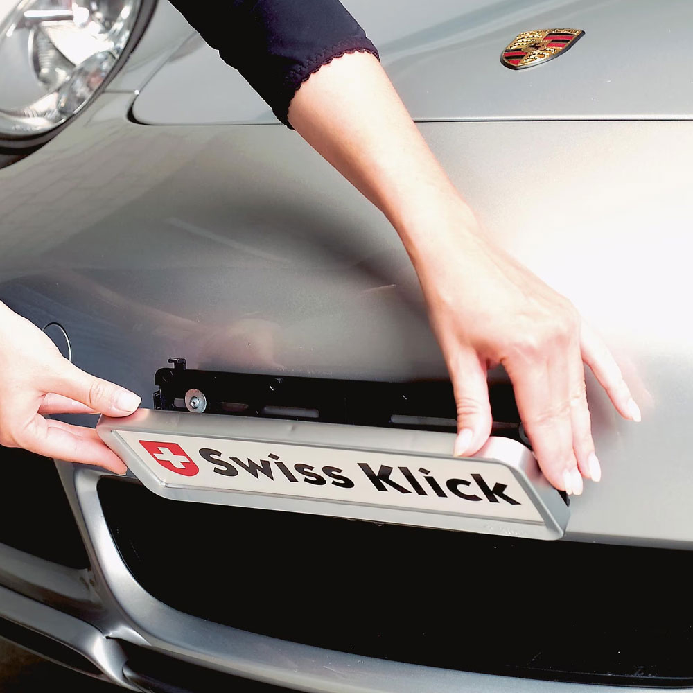 Kennzeichenhalterset Wechselschild Nummernrahmen für Auto KFZ Set Vorne   Hinten | Hochformat (SW51550150088600BRA) - Schwarz
