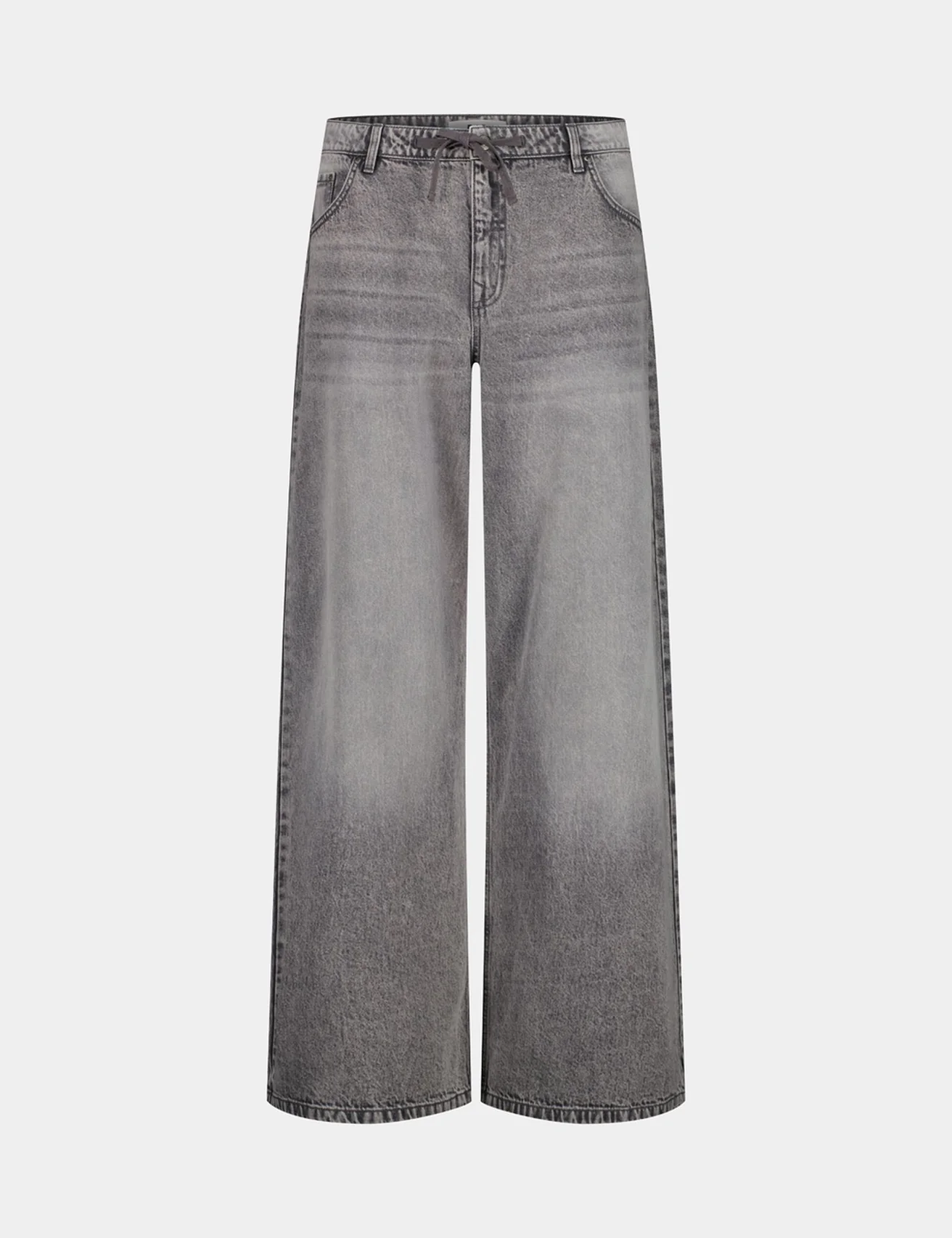 Jean Baggy Taille basse avec noeud gris moyen