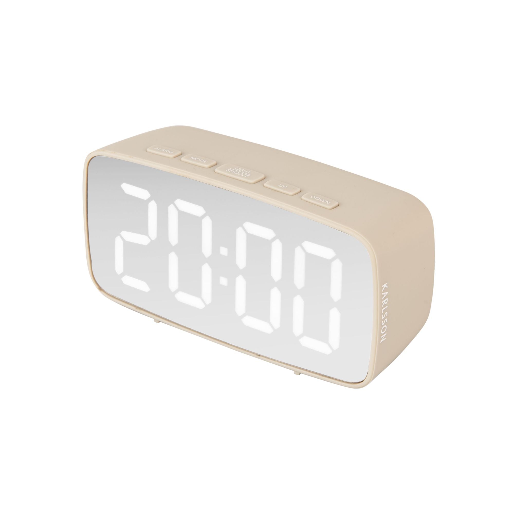 Karlsson - Alarm clock Silver Mirror LED oval warm grey