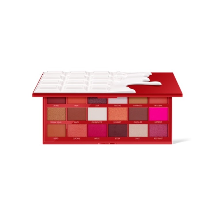 Makeup Revolution I Heart Makeup Palette mit 18 Chocolate Red Velvet Lidschatten, 1 g