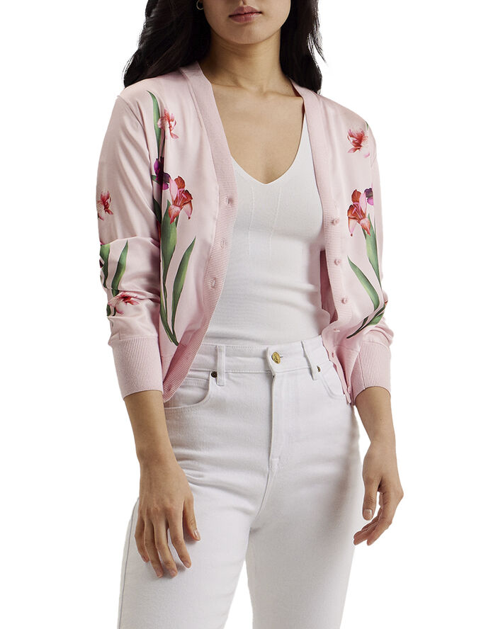 Ted Baker MERALLL Woven Front Printed Cardiga Lt-pink