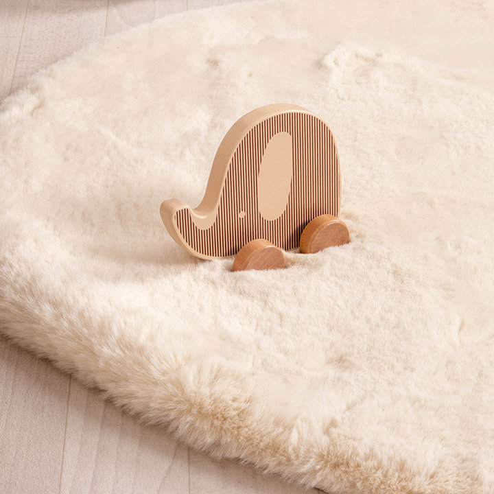 Kindervloerkleed - Huggy Walvis Creme | Super fluffy!