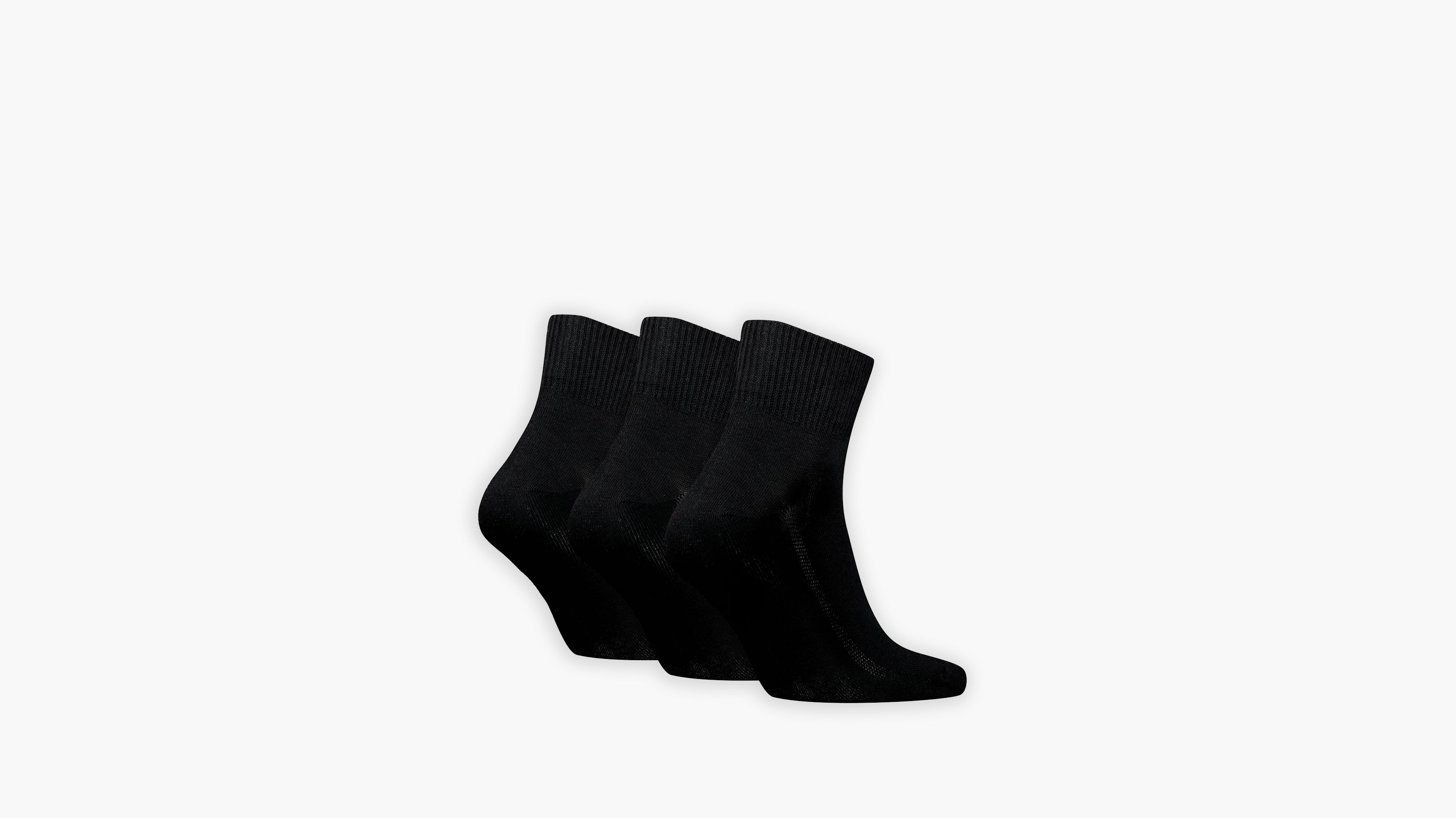Levi's® Chaussettes mi-hautes en coton recyclé logo Batwing - Lot de 3 - Black - Noir