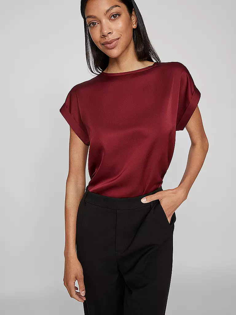 VILA Blusenshirt VIELLETTE  dunkelrot