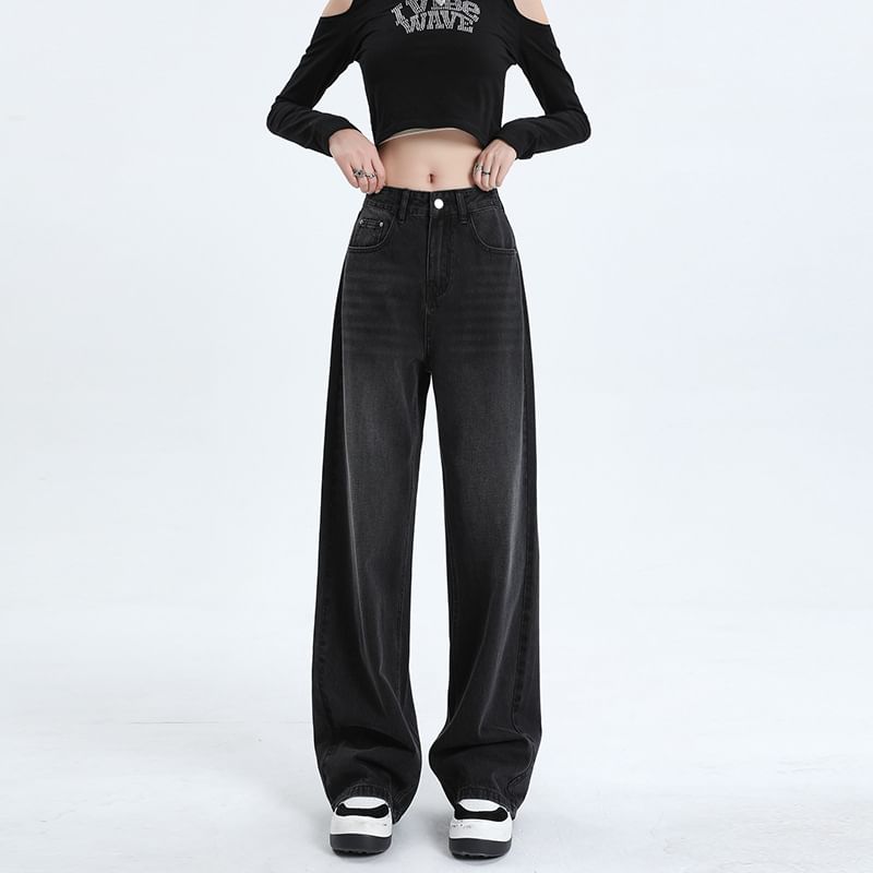 Litoya - Low Rise Washed Wide Leg Jeans (diverse designs)