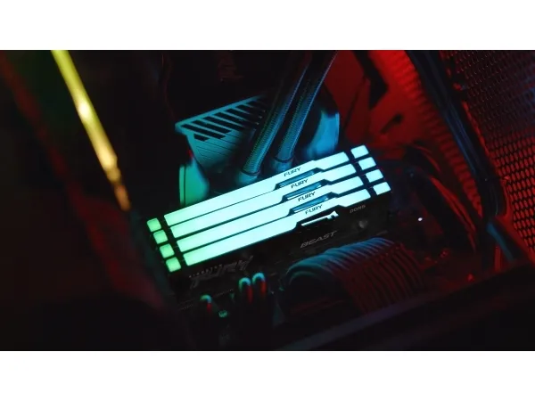 Kingston FURY Beast RGB - DDR5 - sæt - 32 GB: 2 x 16 GB - DIMM 288-PIN - 6000 MHz / PC5-48000 - CL30 - 1.4 V - ikke bufferet - on-die ECC - sort