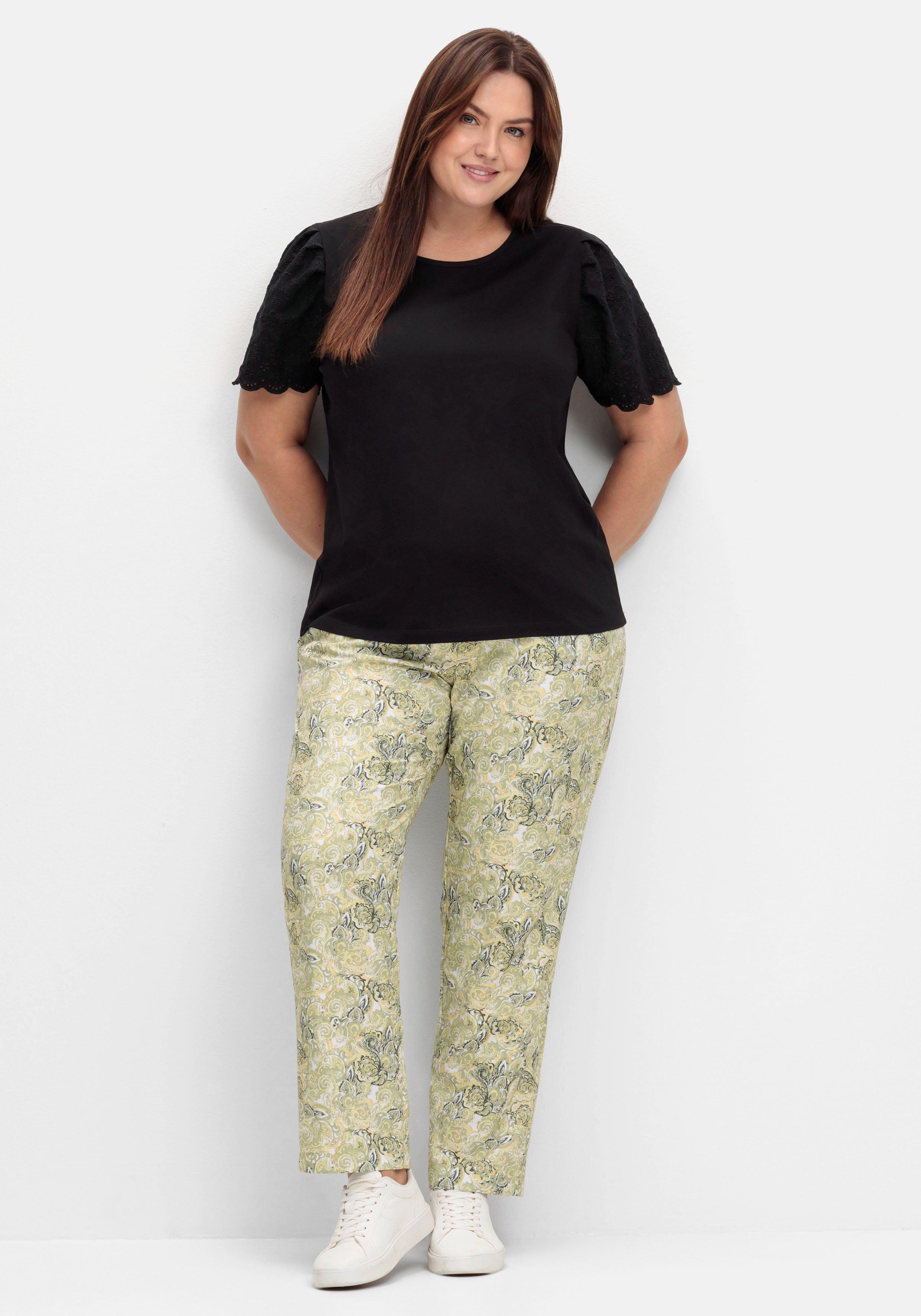 Shirt mit Flügelärmeln und Lochstickerei