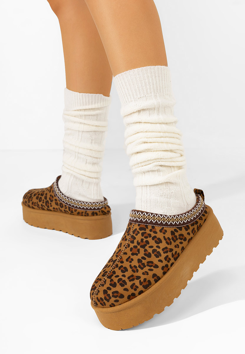 Mules à plateforme leopard Comfy