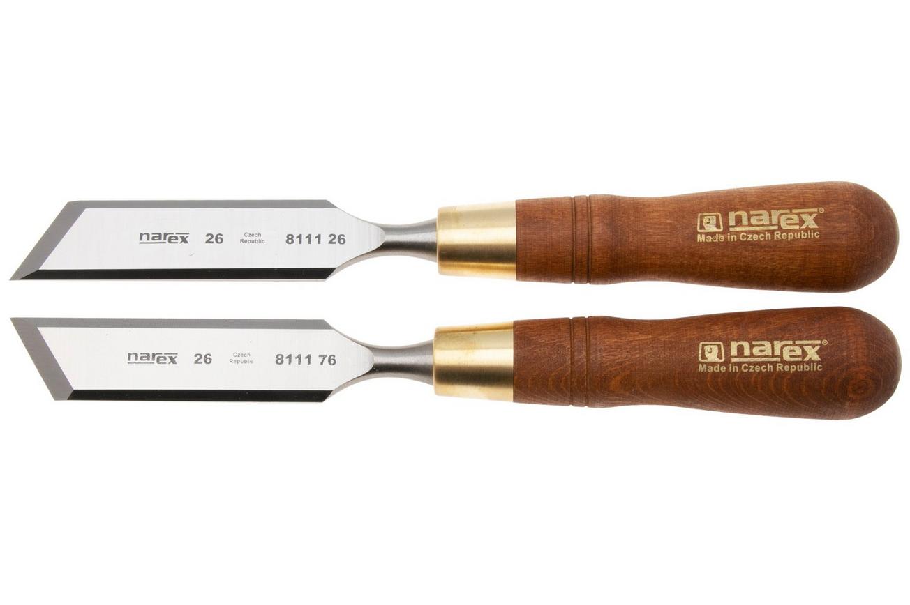 Narex Wood Line Plus Skew Chisel Set 851676, schuine beitelset 26 mm 30°, 2-delig